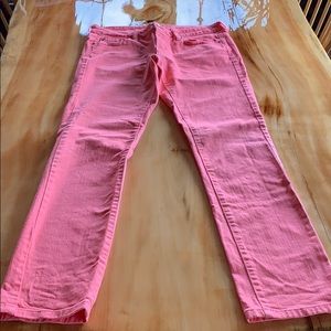 Garnet Hill coral Denim Pants